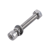 1 Tornillo Allen Milimétrico de Acero Inoxidable  M8-1.25 x 55/ Con 1 Tuerca, 1 Arandela de Presión y 1 Plana / Para Montajes de Módulos Foto Voltaicos .